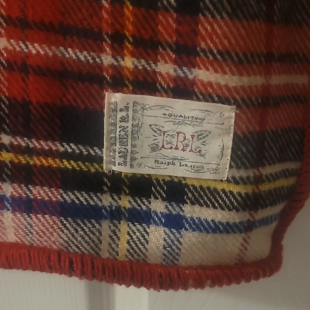 RLX Ralph Lauren Red and Cream Plaid Throw Blanket